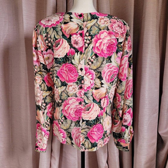 Vintage 80's silk floral print blouse// Vintage//… - image 2