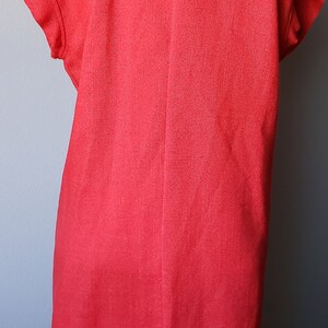1970's Coral Red Sears Fashions Collared Shirt Dress// 70's// Retro// Vintage// Dress// Red// Groovy// Retro Bild 7