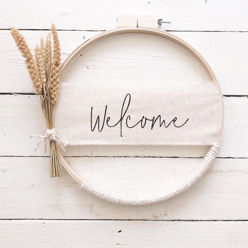 Dried Floral Wheat Hoop Wreath// Wheat Wreath// Fall Wreath// image 1