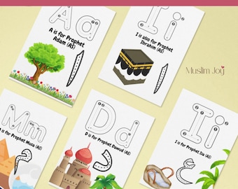 Prophets in Islam worksheets, Muslim worksheets, Muslim Activity sheets, Ramadan Printabatble worksheets, Prophets in Islam preschool