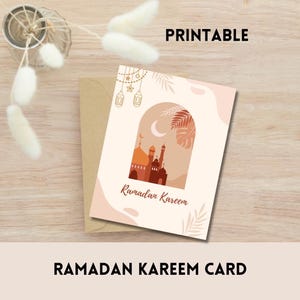 Cartão de felicitações Ramadan Kareem, cartão para impressão Ramadan, impressão Ramadan, cartões Ramadan, presente islâmico
