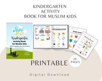 Islamic Kindergarten printable workbook, Islamic Kindergarten printable, Islamic kindergarten worksheets