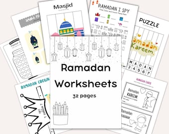 Arkusze robocze na Ramadan, Książka aktywności na Ramadan, Aktywności do druku na Ramadan, Rzemiosło na Ramadan, Kolorowanki na Ramadan, Aktywności na Ramadan dla dzieci