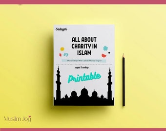 Muslim Activity Book, Muslim Printable Activity Book,  Sadaqah in Islam, Sadaqah for kids, Muslim Printable, 20 pages to print