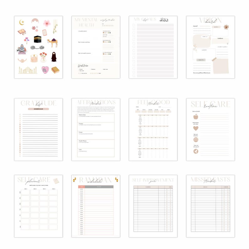 Muslim Planner Digital, Daily Islamic Planner, Quran Tracker, Salat Tracker, Monthly Weekly Islamic Planner, Muslim Women Journal image 4