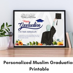 Muslim Graduation Print, Muslim Graduation Gift, Custom Muslim Graduation Gift, Islamic Digital Print, Hijab Graduation Print