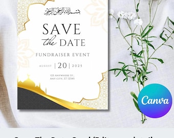 Save the Date Islam Card, Islamic Card safe the date, Save the Date Islamic Cars, safe the date Islam event card,Save the date Islamic card
