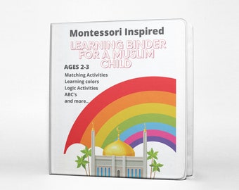Montessori Inspired Learning Binder for a Muslim Child, Muslim Toddler Printable, Muslim Binder for kids, Islamic Learning Binder