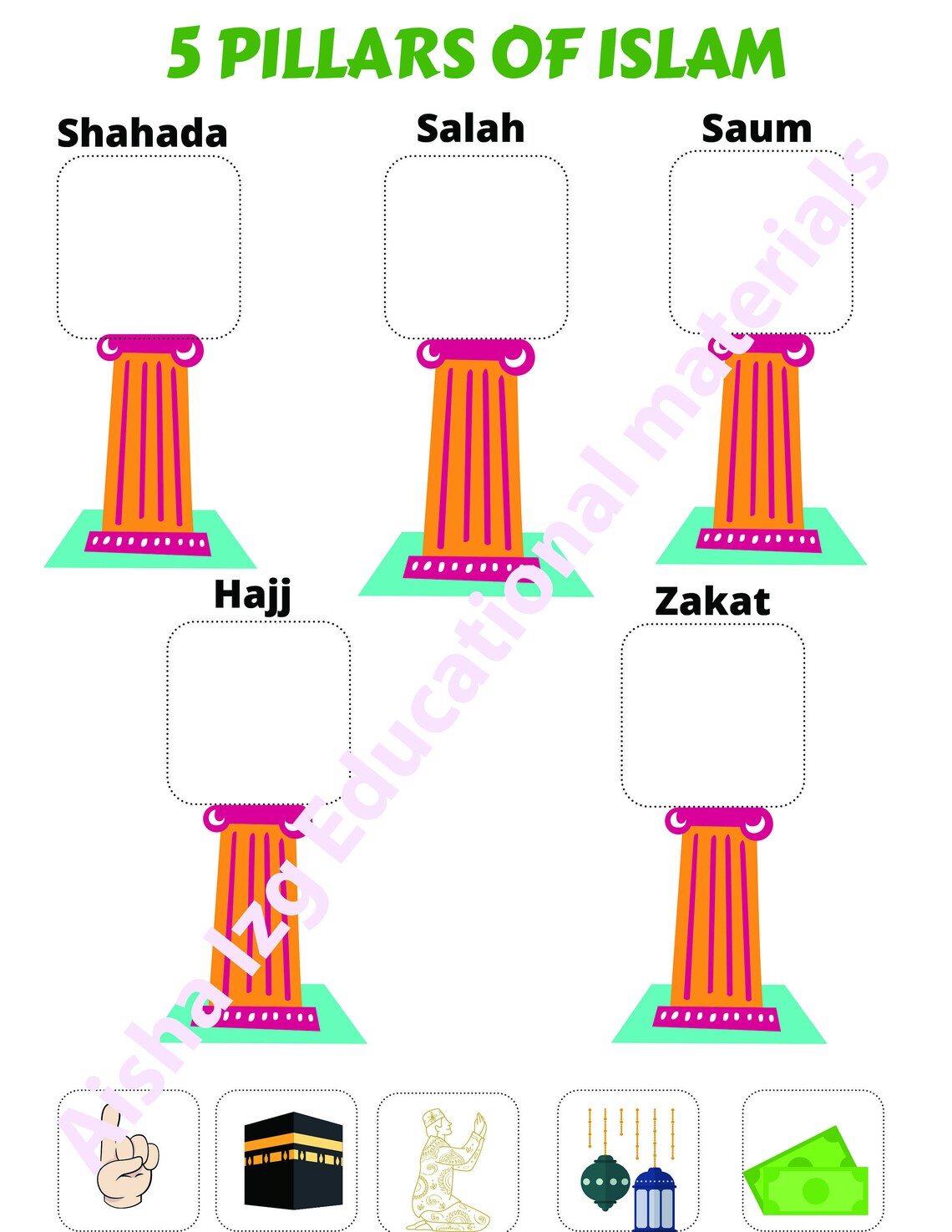 Kindergarten Printable Pack for Muslim Kids, Islamic Studies - Etsy