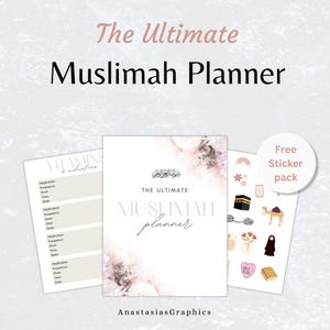 Muslim Planner Digital, Daily Islamic Planner, Quran Tracker, Salat Tracker, Monthly Weekly Islamic Planner, Muslim Women Journal image 1