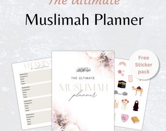 Muslim Planner Digital, Daily Islamic Planner, Quran Tracker, Salat Tracker, Monthly Weekly Islamic Planner, Muslim Women Journal