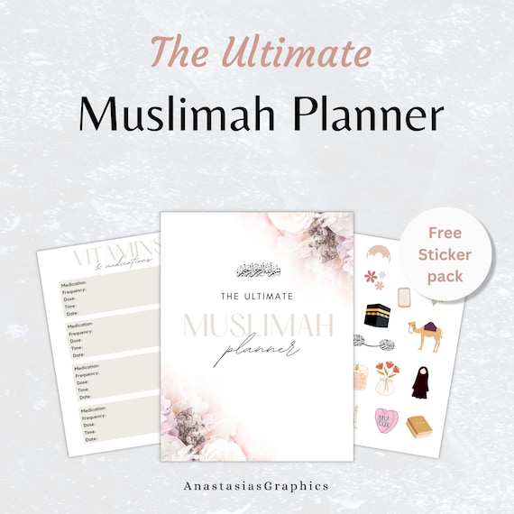 Muslim Planner Digital, Daily Islamic Planner, Quran Tracker, Salat Tracker, Monthly Weekly Islamic Planner, Muslim Women Journal