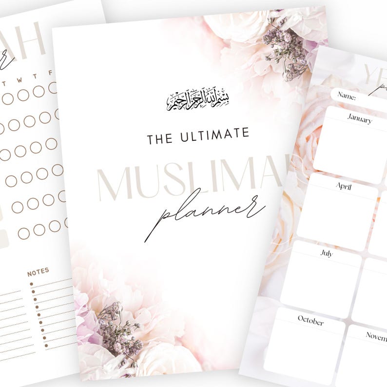 Muslim Planner Digital, Daily Islamic Planner, Quran Tracker, Salat Tracker, Monthly Weekly Islamic Planner, Muslim Women Journal image 2