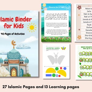Islamic Binder, Muslim Learning Binder, Islamic Knowledge Binder, Islamic worksheets, Islamic Curriculum, Islamic Printable, Islam for kids