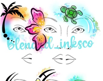 Face Painting / Faces for Practice /36 Pages/ Face Template Printable ...
