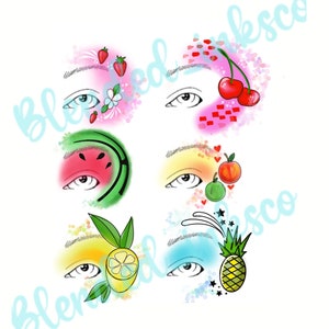Fruit inspired face paint option board