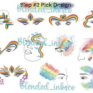 Tableau d'options de peinture faciale arc-en-ciel Digital Pride