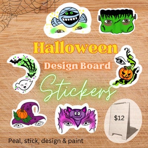 Face painting menu board skull stickers