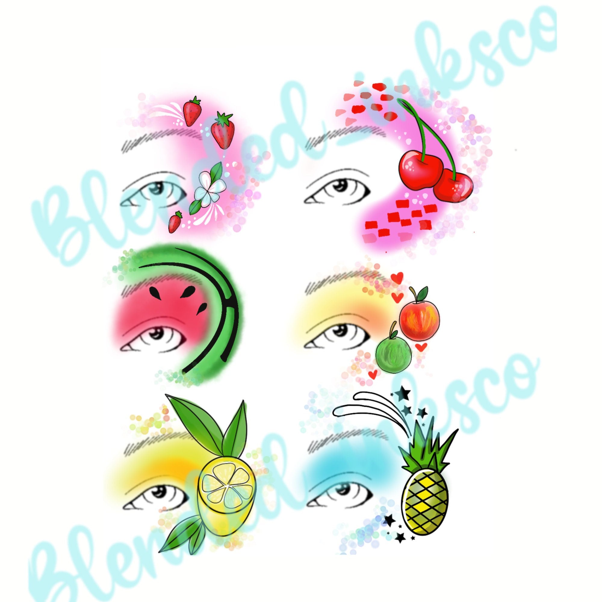 Fruit geïnspireerde schmink optiebord - Etsy België, image size:2000x2000