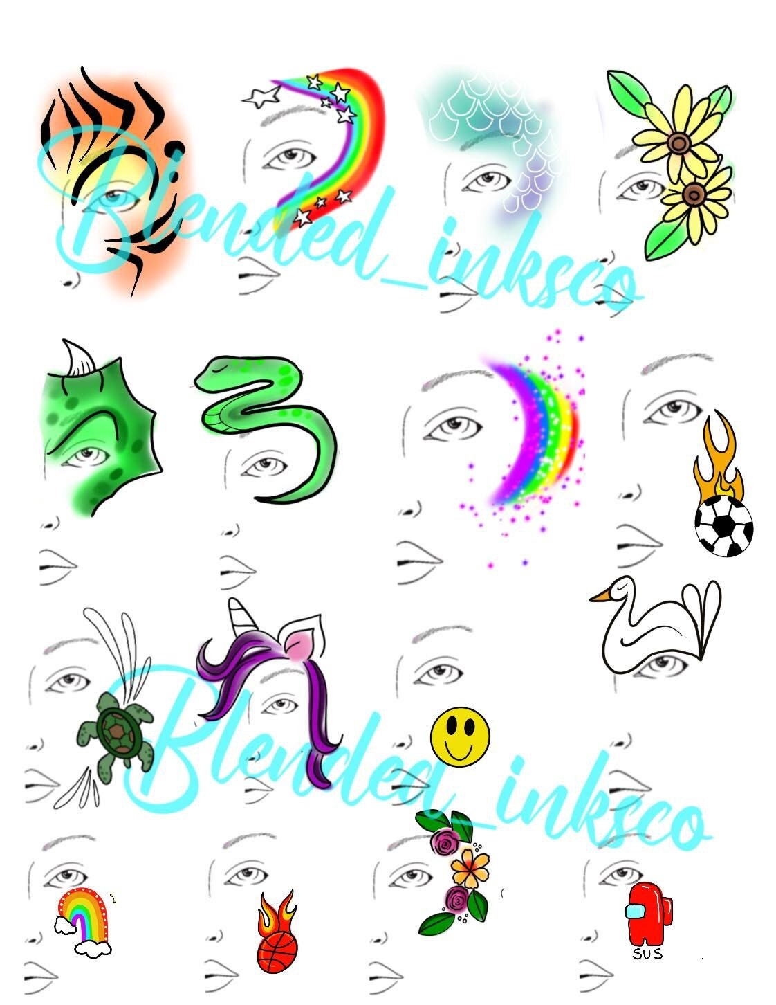 Printable Face Painting Choice Board Etsy Australia