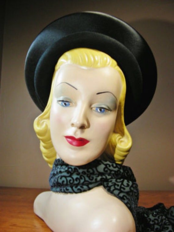 Black 1930's New York Creations Halo Hat