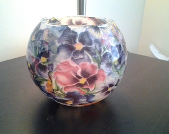 Handmade tissue paper glass bowl