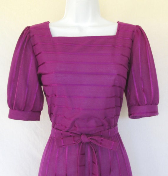 Oops California Dress Purple Ribbon 1960's Dress - image 3
