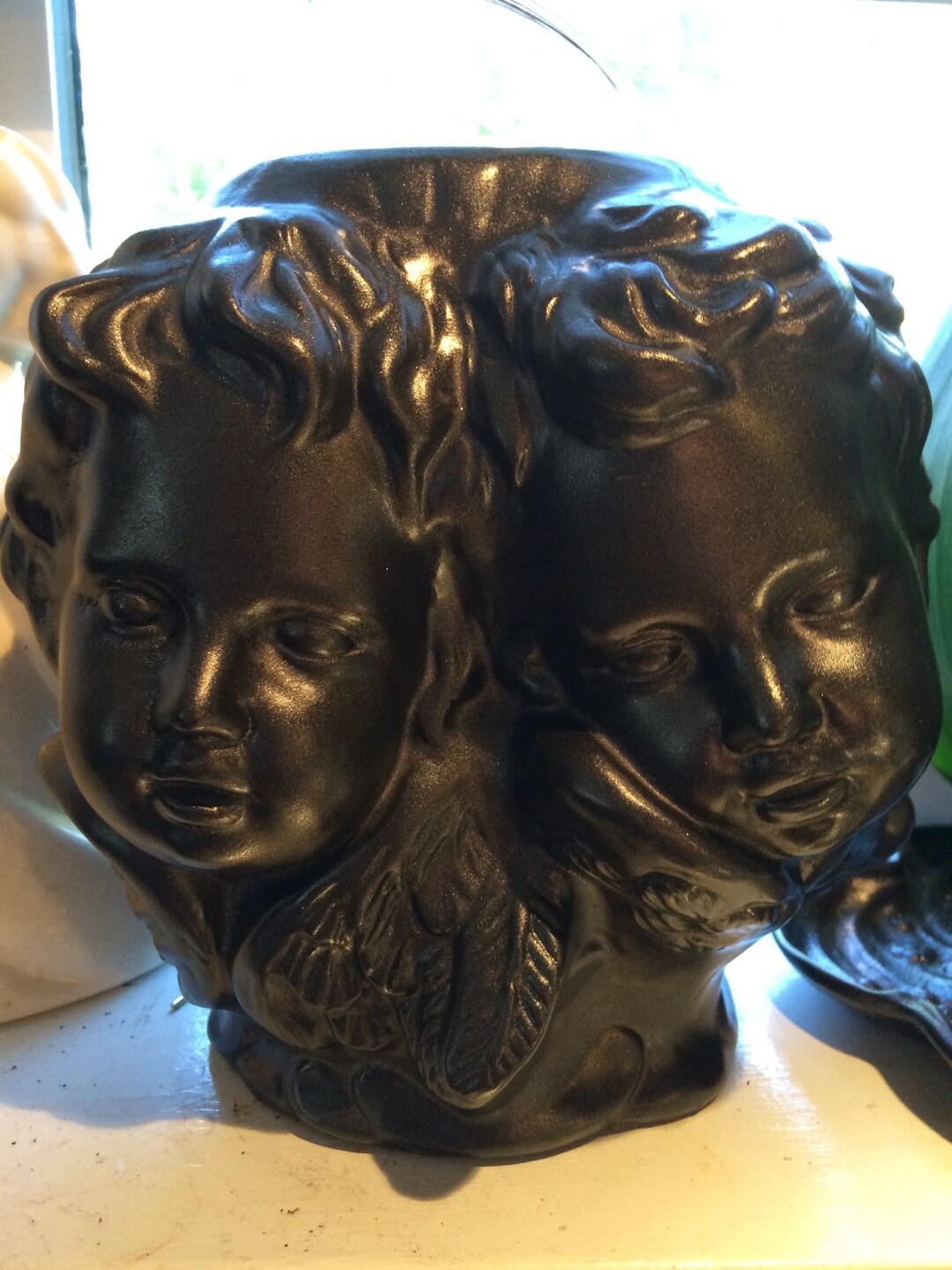 Vintage Ceramic Cherub Vase - Etsy