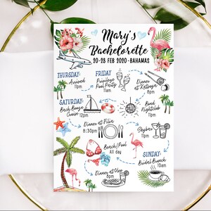 Digital Printable Custom Wedding Weekend Itinerary Bachelorette Party Bachelor Party Timeline Bridal Shower Schedule Wedding Program IT19