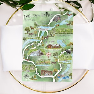 10-11 Orten benutzerdefinierte Aquarell Hochzeitskarte, personalisierte handgezeichnete New Hampshire Karte für Willkommenstasche, Save the Date, Reiseplan
