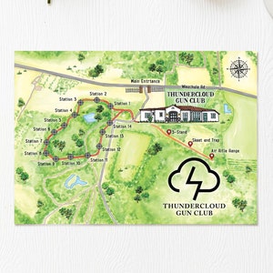 Individuelle Aquarell Hochzeitskarte (6-7 Orte) mit handgezeichnetem Reiseplan (Digitaler Download)