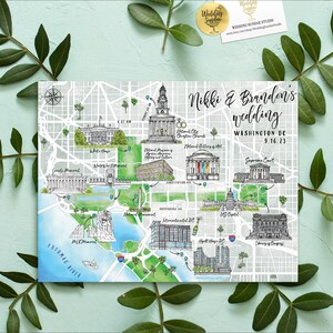 Custom Watercolor Wedding Map, Personalized Hand Drawn Wedding Map for ...