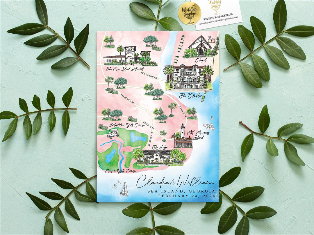 Custom Watercolor Wedding Map Sea - Il 1080xN.5580949464 Trr2 