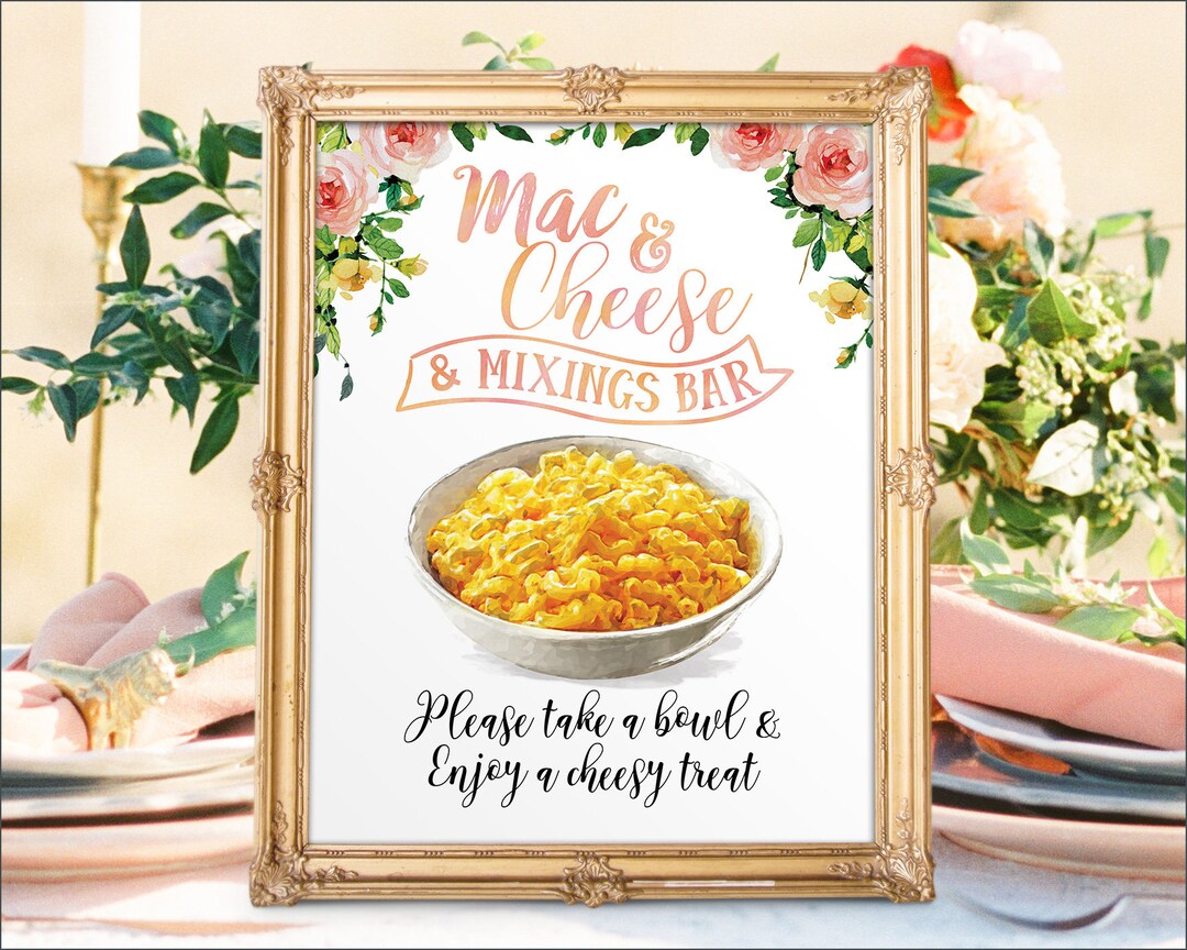 Digital Printable Wedding Mac and Cheese Food Bar Sign Dinner Signs
