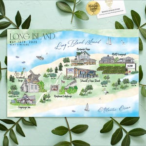 Hochzeitskarte: Long Island NY, 6-7 Hochzeitsorte (Digitaler Download)