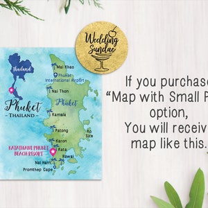 Custom Watercolor Wedding Map, Personalized Hand Drawn Wedding Map for Welcome Bag, Save the Date, Itinerary and Christmas Gift image 10