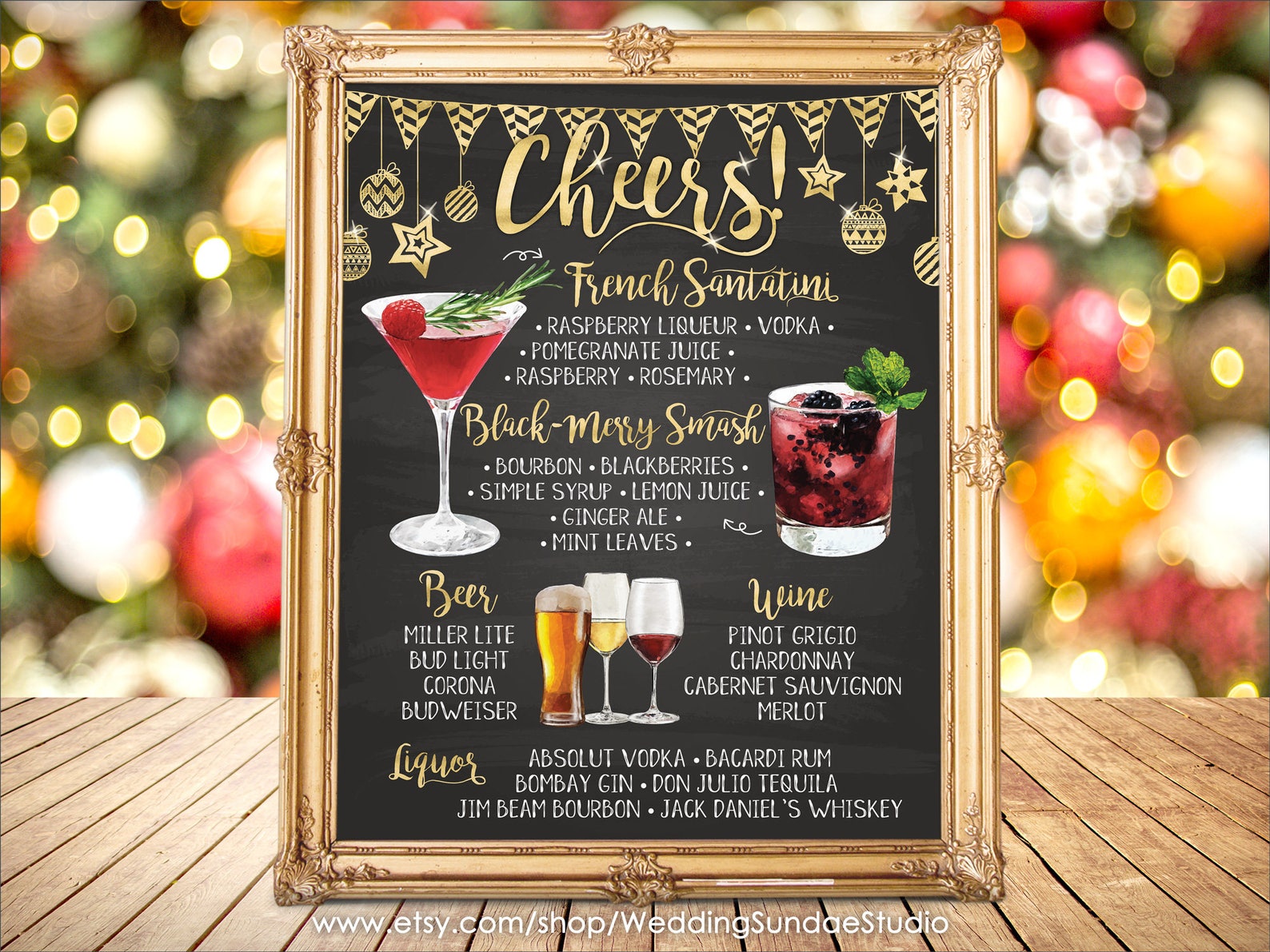 Digital Printable Wedding Bar Menu Sign His and Hers - Etsy