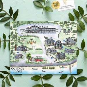14-15 locaties aangepaste aquarel trouwkaart, gepersonaliseerde handgetekende eigendomskaart voor welkomsttas, bewaar deze datum, reisplan