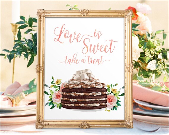 Digital Printable Wedding Dessert Bar Sign Love is Sweet Signs Sweets Table Sweet Treats Sign Candy Buffet Signs Chocolate Marshmallow DS8