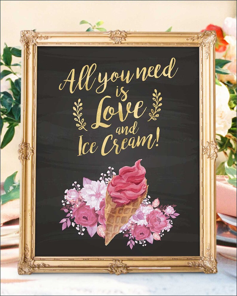 Digital Printable Wedding Dessert Bar Gelato Ice Cream