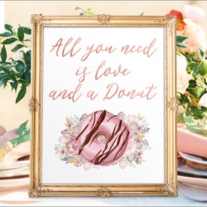 Digital Printable Wedding Dessert Bar Donuts Sign Love is Sweet Signs Sweets Table Sign Sweet Treats Sign Candy Buffet Signs DS23