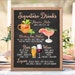 Digital Printable Wedding Signature Drinks Sign, Bar Menu Sign, Watercolor Wedding Sign Wedding Cocktails Christmas New Year Chalkboard IDM5