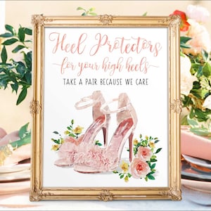 Wedding Heel Protector Sign, Elegant High Heel Design (Digital Printable)