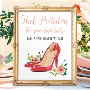 Wedding Heel Protectors Sign, Elegant Shoe Design (Digital Printable)