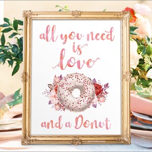 Digital Printable Wedding Dessert Bar Donuts Sign Love is Sweet Signs Sweets Table Sign Sweet Treats Sign Candy Buffet Signs DS21
