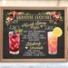 Digital Printable Wedding Bar Menu Sign, Botanical Signature Drinks Cocktails Signs, Watercolor Drinks Chalkboard Christmas New Year IDM21
