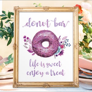 Digital Printable Wedding Dessert Bar Donuts Sign Love is Sweet Signs Sweets Table Sign Sweet Treats Sign Candy Buffet Signs DS20