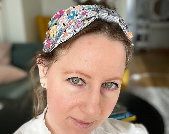 Ready to ship! Embroidered women's hairband turban diadem