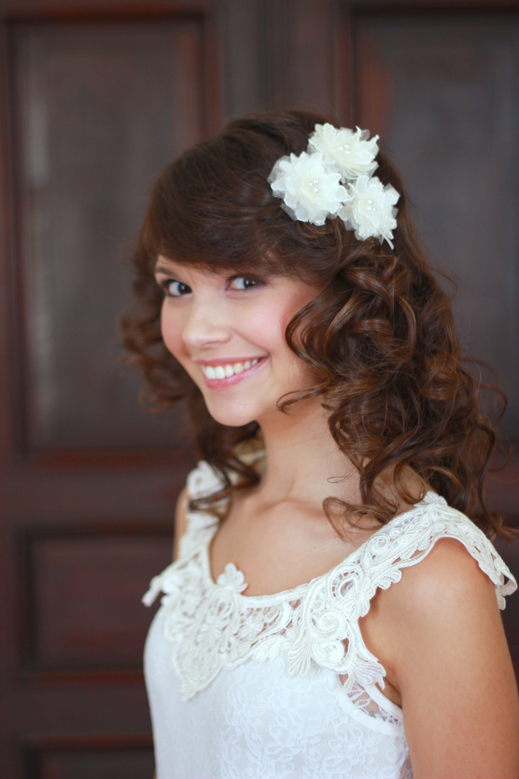flower girl flower hair clips