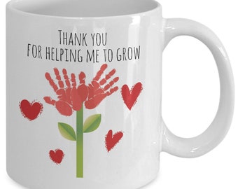 Thank You For Helping Me To Grow Teacher Mug